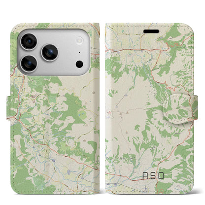 【阿蘇（熊本県）】地図柄iPhoneケース（手帳タイプ）