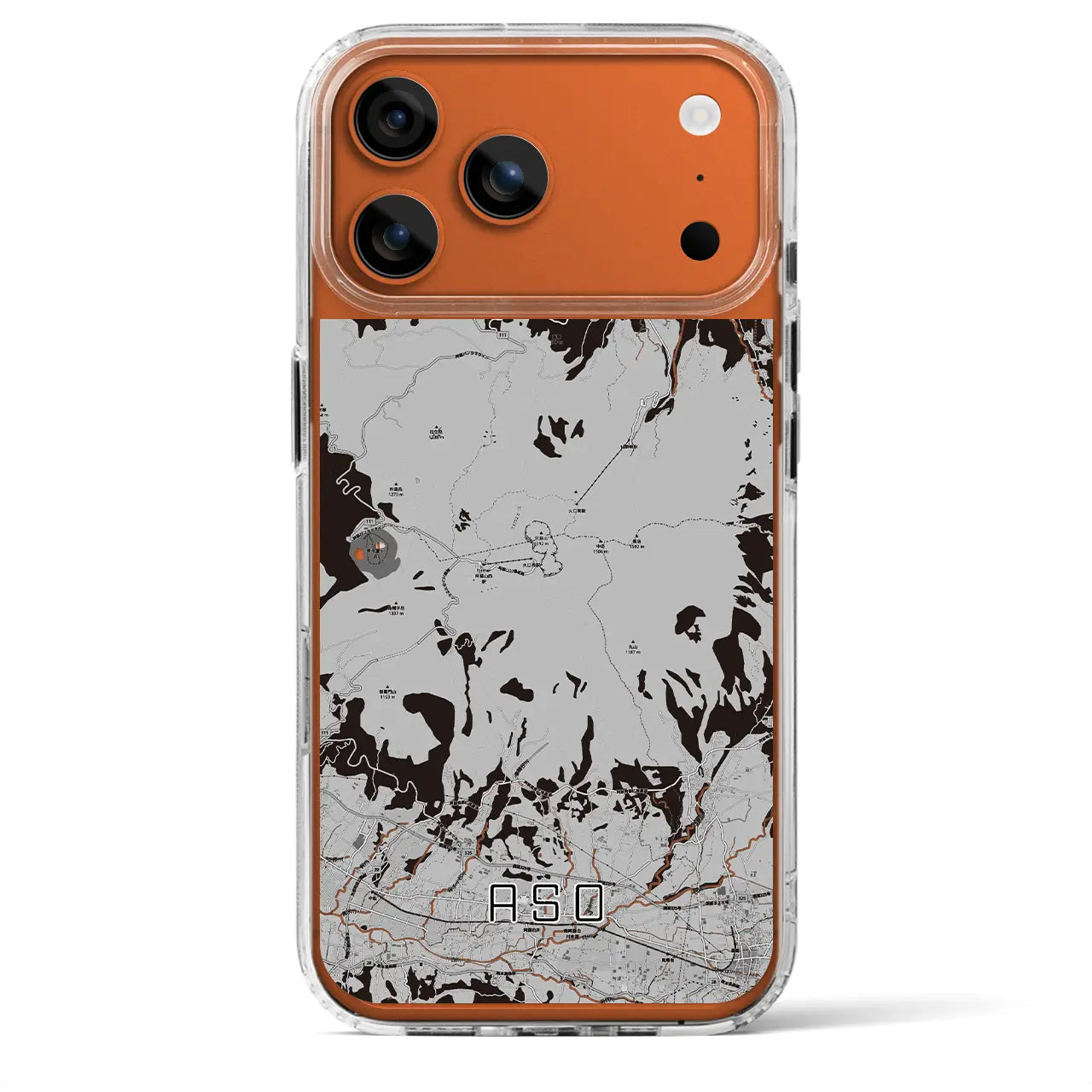 【阿蘇（熊本県）】地図柄iPhoneケース（MagSafeタイプ）