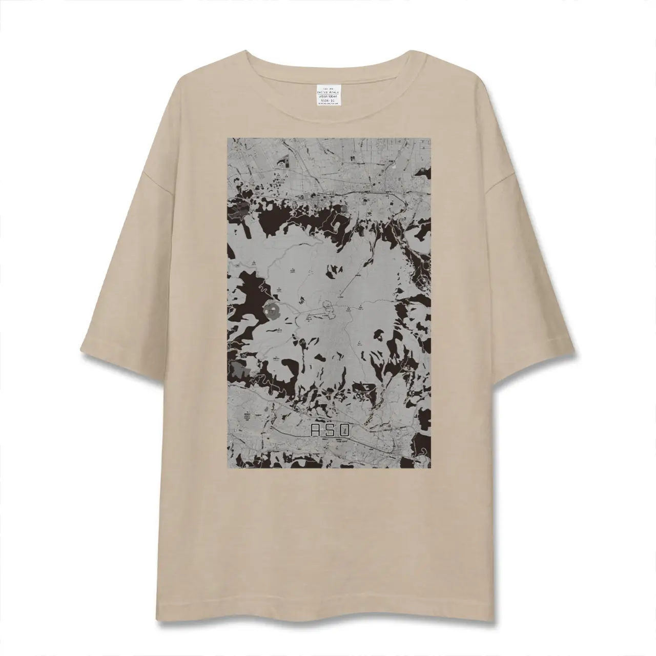 【阿蘇（熊本県）】地図柄ビッグシルエットTシャツ