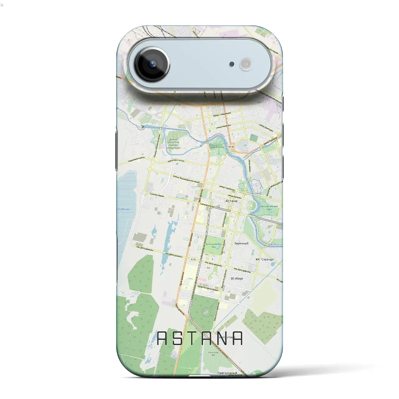 【アスタナ（カザフスタン）】地図柄iPhoneケース（バックカバータイプ）