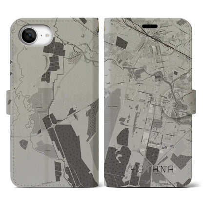 【アスタナ（カザフスタン）】地図柄iPhoneケース（手帳タイプ）