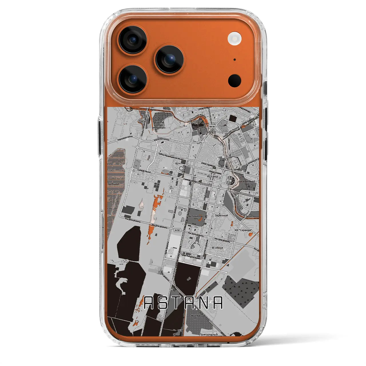 【アスタナ（カザフスタン）】地図柄iPhoneケース（MagSafeタイプ）