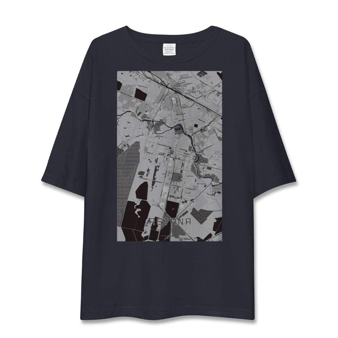 【アスタナ(カザフスタン)】地図柄ビッグシルエットTシャツ
