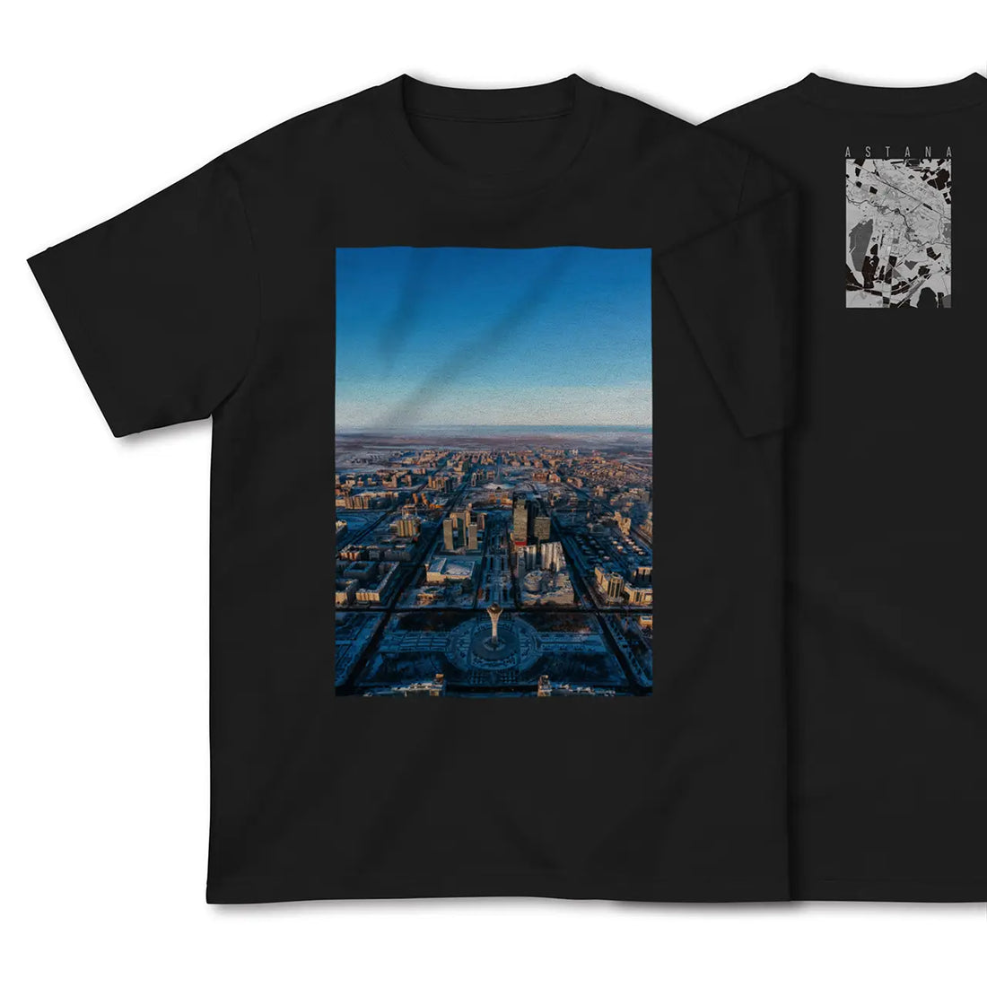 【アスタナ(カザフスタン)】Map World ハイクオリティTシャツ