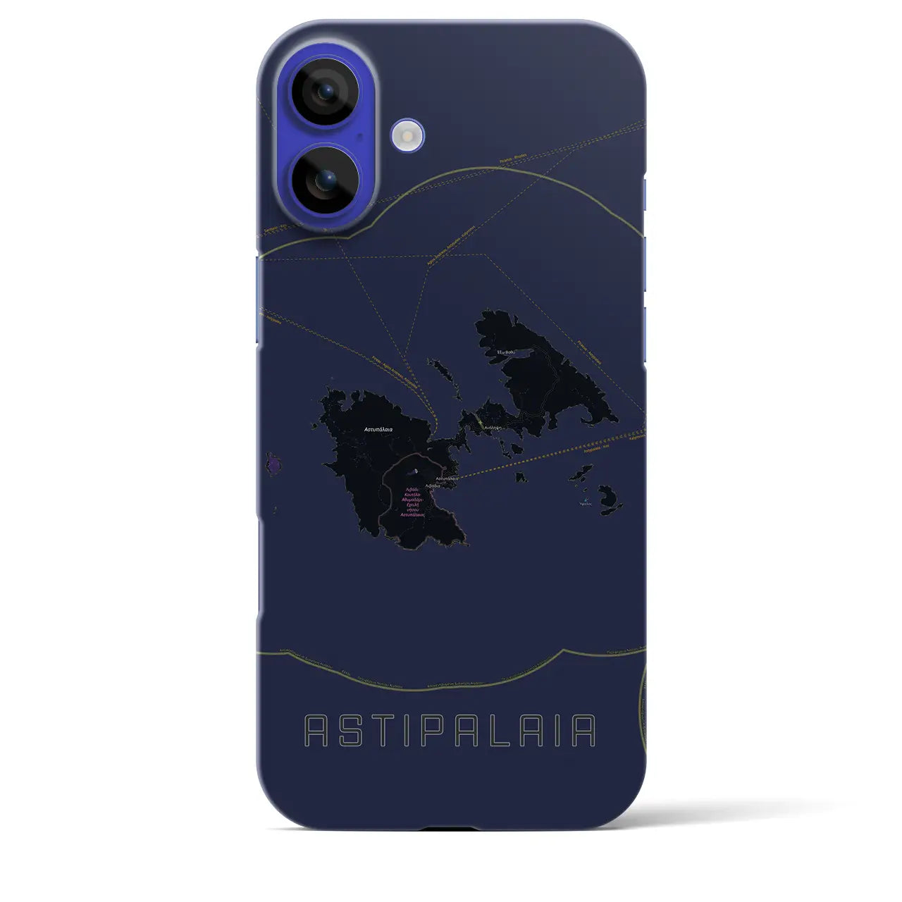 【アスティパレア（ギリシャ）】地図柄iPhoneケース（バックカバータイプ）