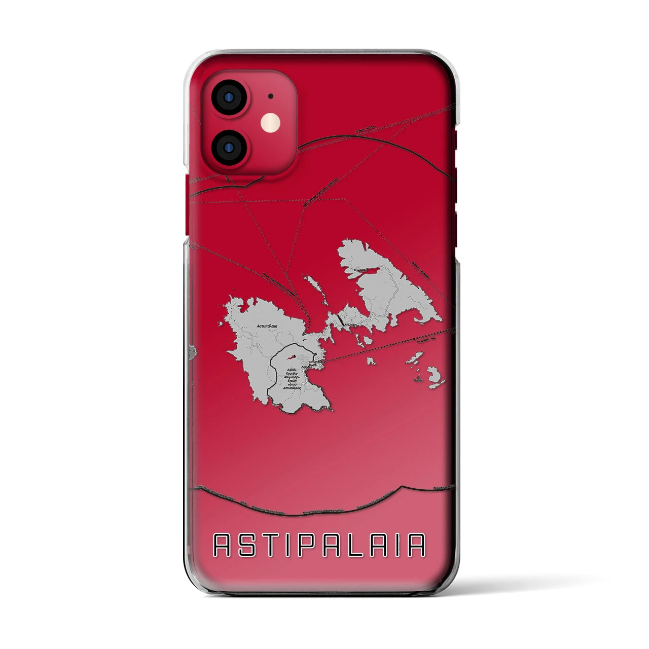 【アスティパレア（ギリシャ）】地図柄iPhoneケース（クリアタイプ）