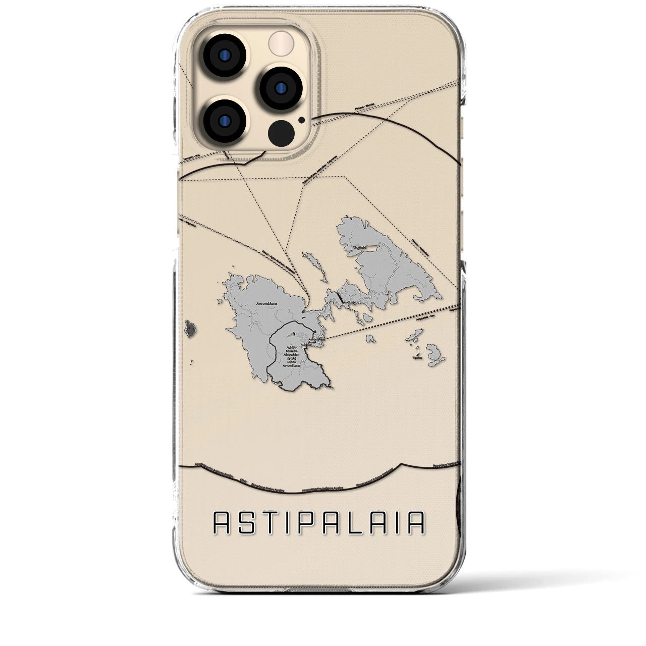 【アスティパレア（ギリシャ）】地図柄iPhoneケース（クリアタイプ）
