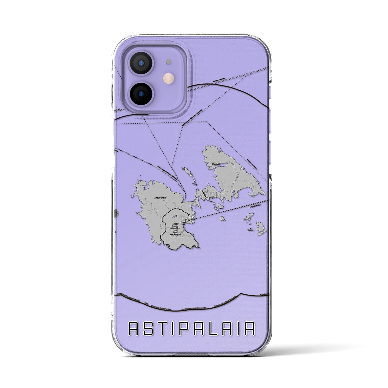 【アスティパレア（ギリシャ）】地図柄iPhoneケース（クリアタイプ）
