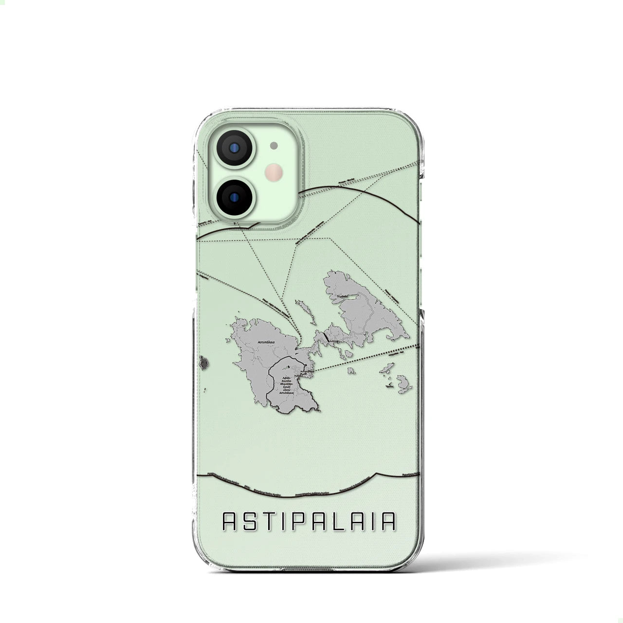 【アスティパレア（ギリシャ）】地図柄iPhoneケース（クリアタイプ）