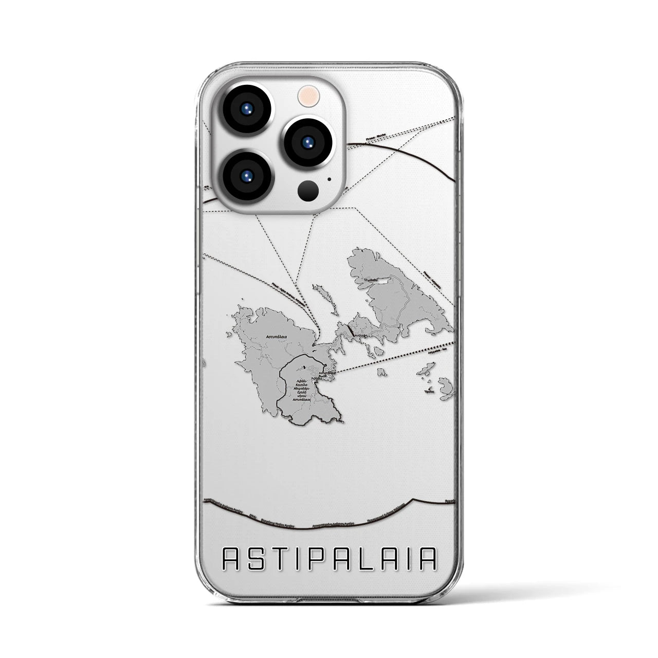 【アスティパレア（ギリシャ）】地図柄iPhoneケース（クリアタイプ）