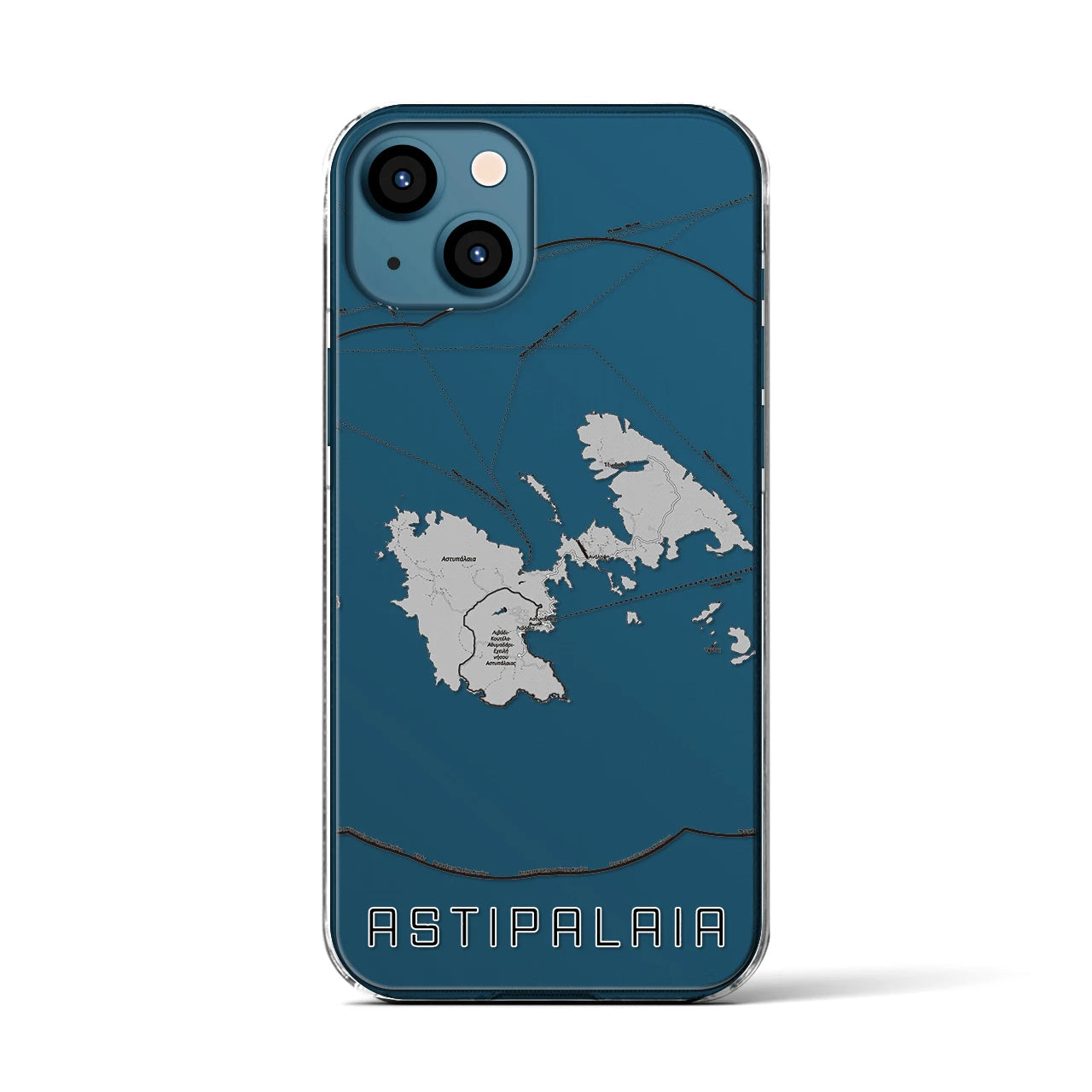 【アスティパレア（ギリシャ）】地図柄iPhoneケース（クリアタイプ）