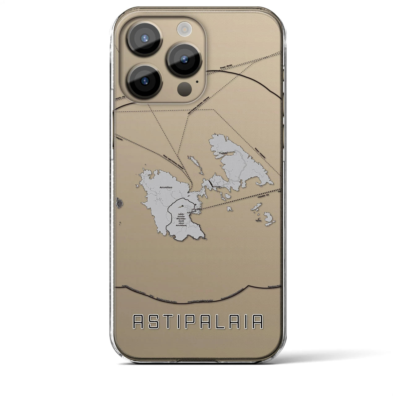 【アスティパレア（ギリシャ）】地図柄iPhoneケース（クリアタイプ）