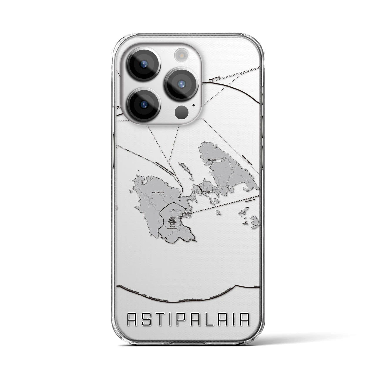 【アスティパレア（ギリシャ）】地図柄iPhoneケース（クリアタイプ）