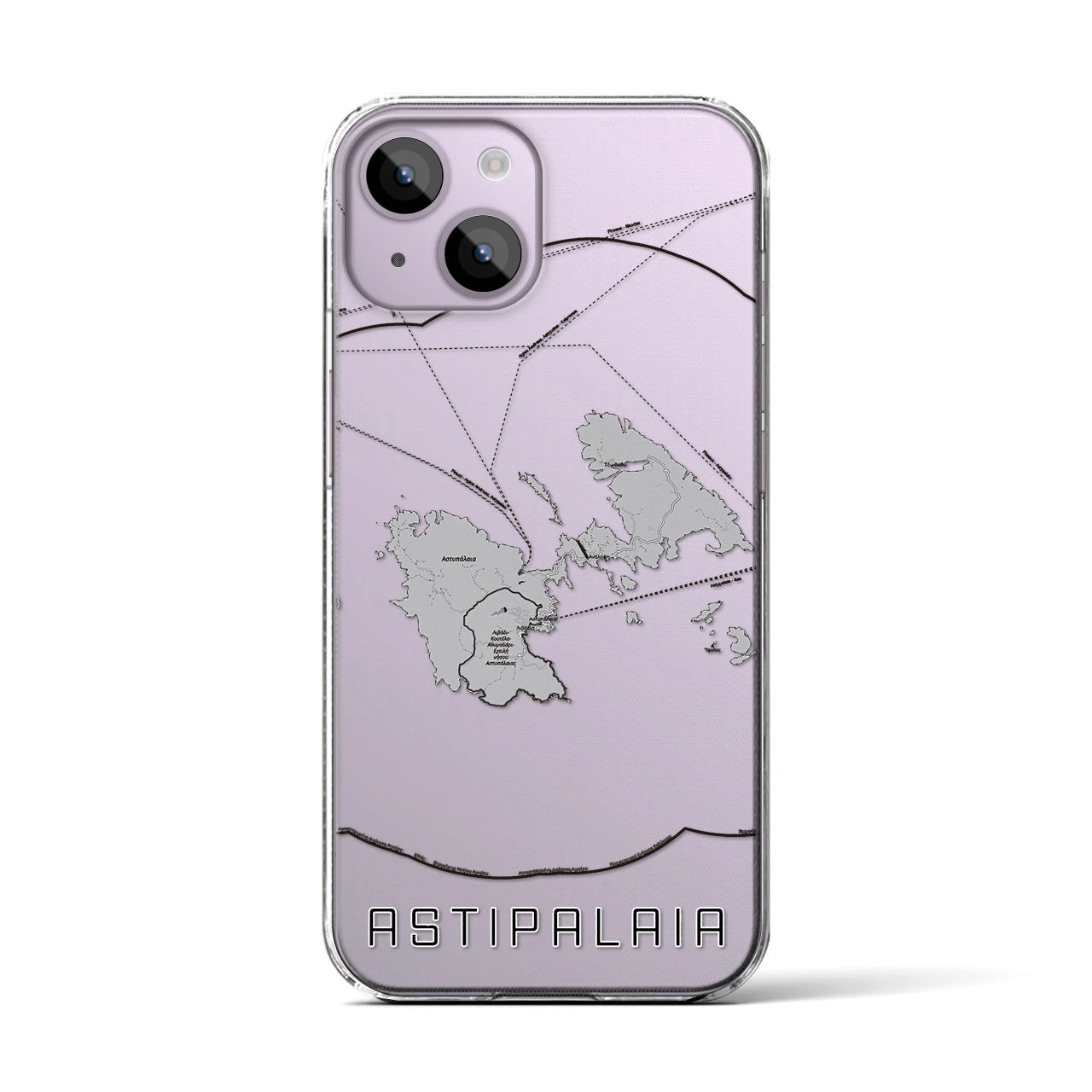 【アスティパレア（ギリシャ）】地図柄iPhoneケース（クリアタイプ）