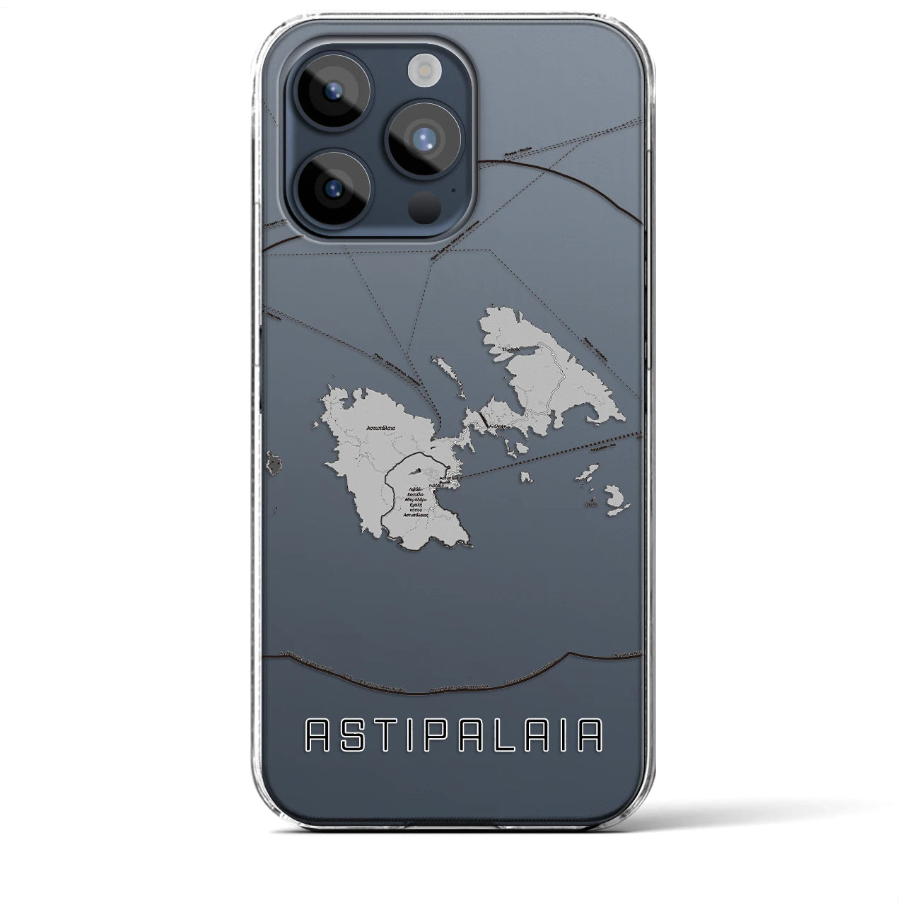 【アスティパレア（ギリシャ）】地図柄iPhoneケース（クリアタイプ）