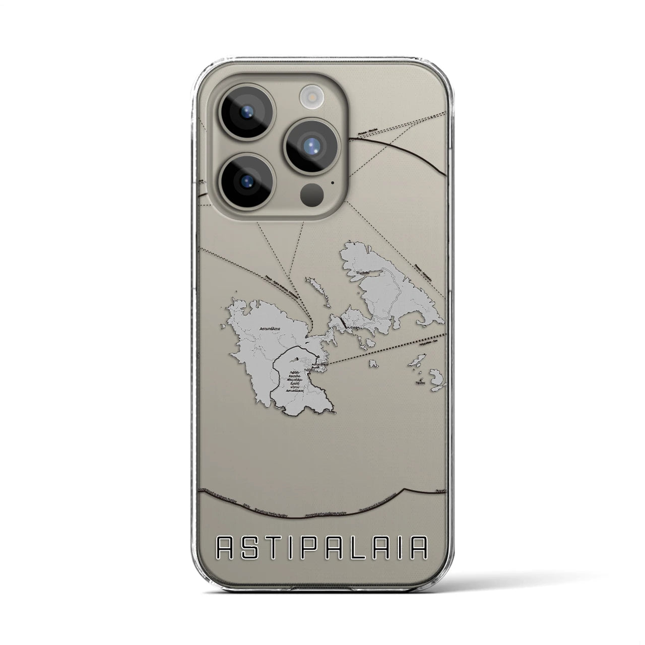 【アスティパレア（ギリシャ）】地図柄iPhoneケース（クリアタイプ）