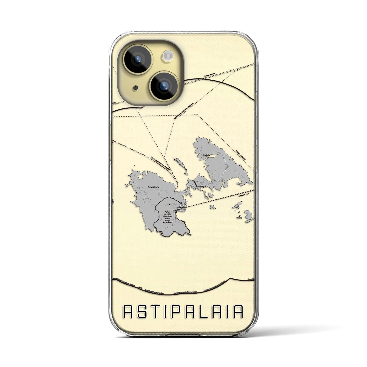 【アスティパレア（ギリシャ）】地図柄iPhoneケース（クリアタイプ）