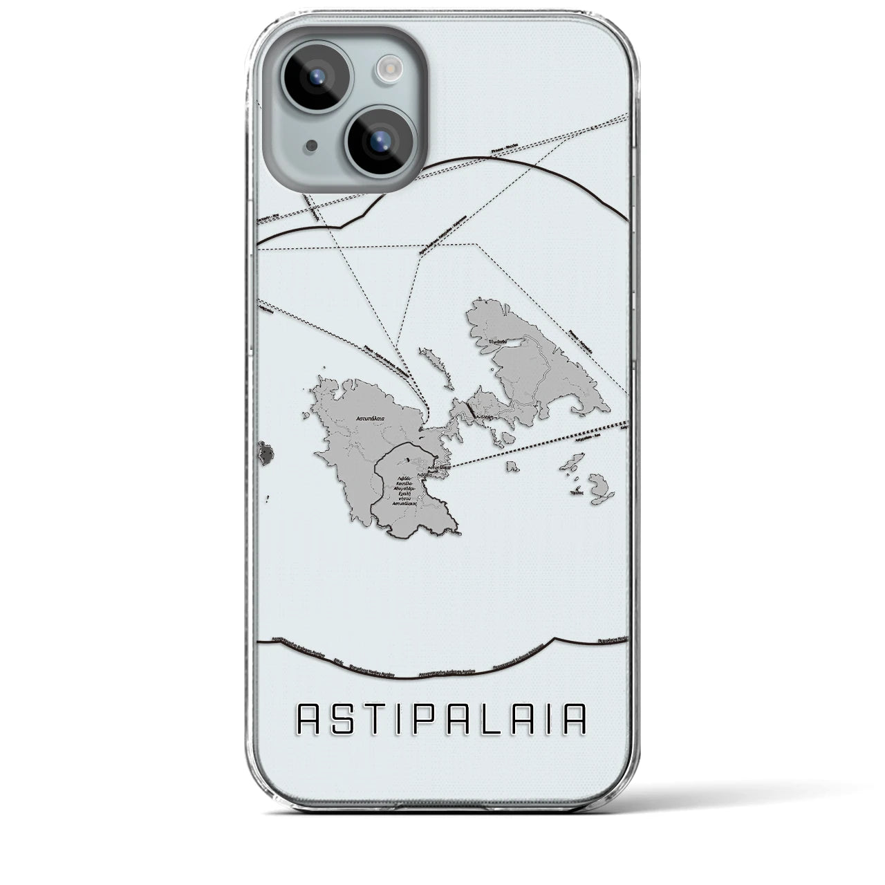 【アスティパレア（ギリシャ）】地図柄iPhoneケース（クリアタイプ）