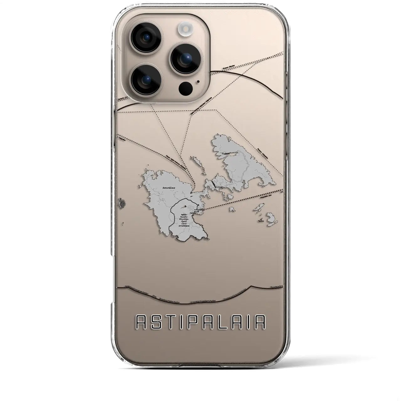 【アスティパレア（ギリシャ）】地図柄iPhoneケース（クリアタイプ）