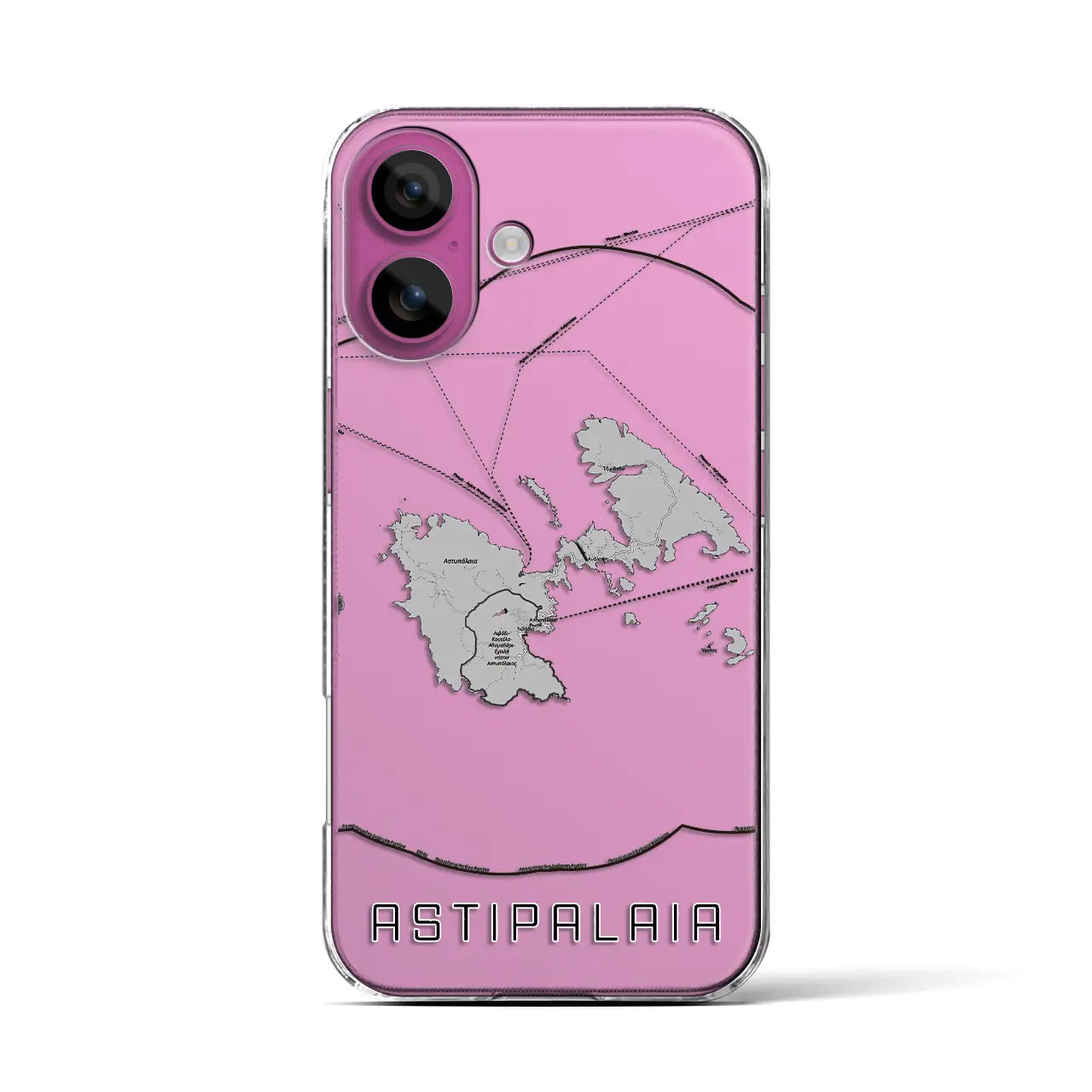 【アスティパレア（ギリシャ）】地図柄iPhoneケース（クリアタイプ）