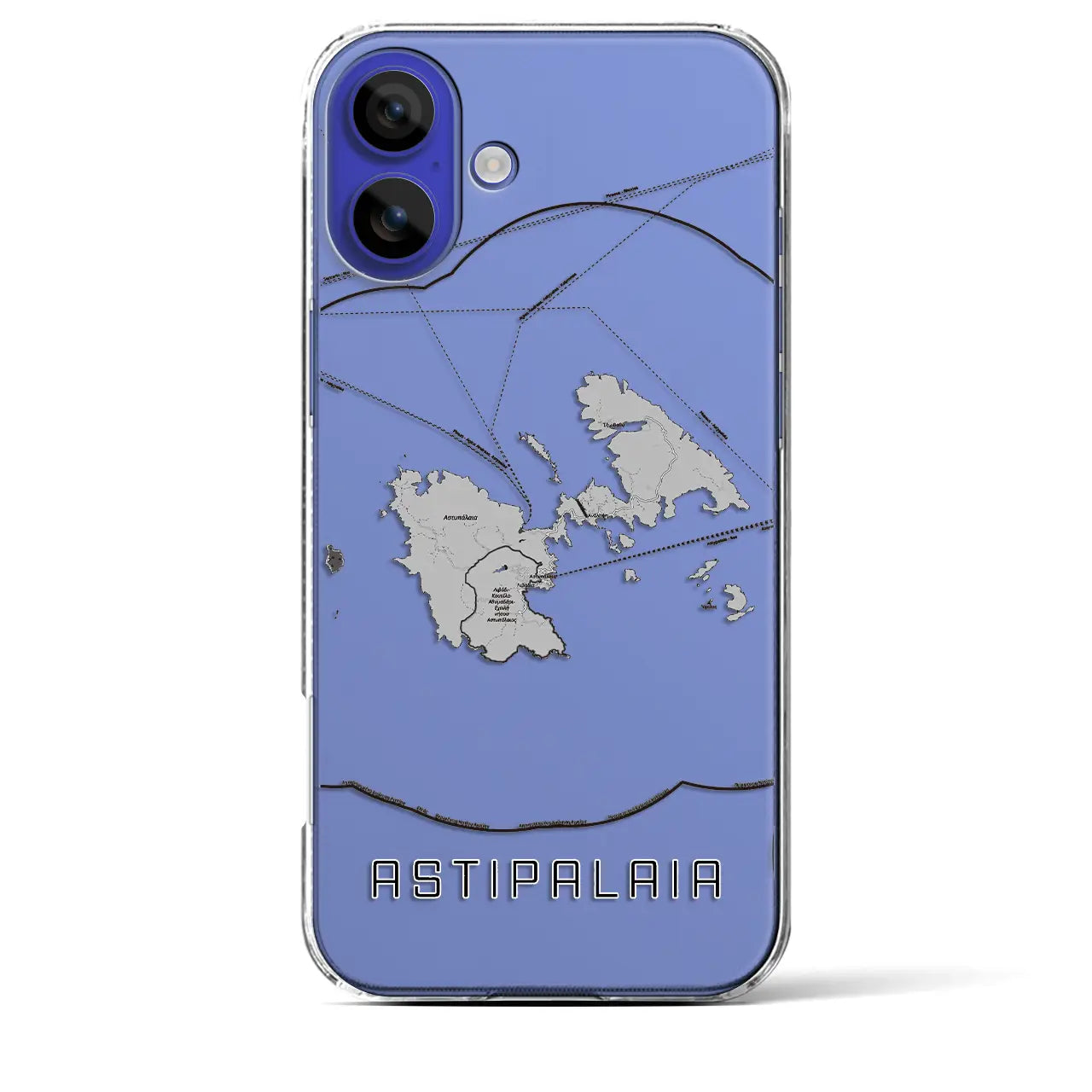 【アスティパレア（ギリシャ）】地図柄iPhoneケース（クリアタイプ）