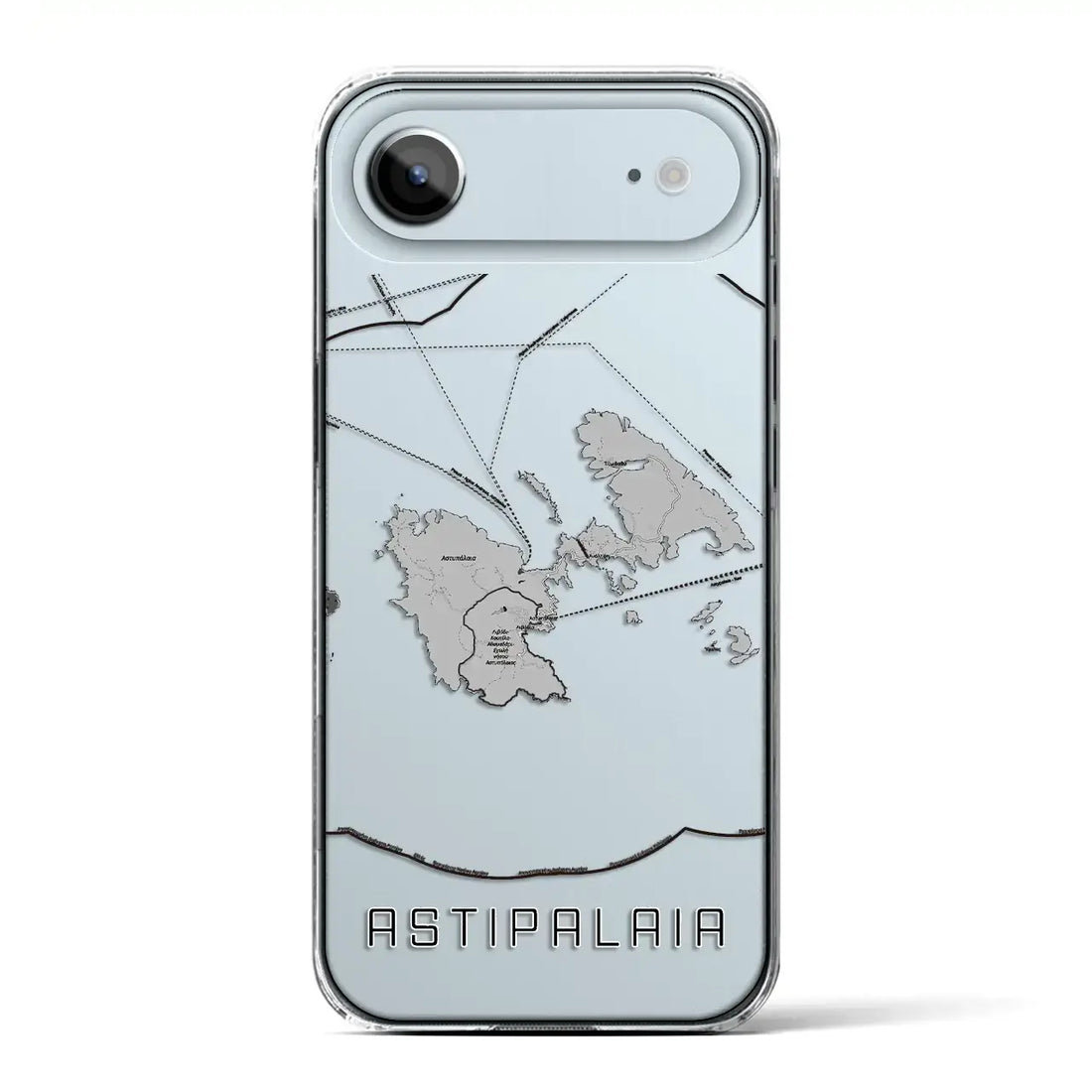 【アスティパレア（ギリシャ）】地図柄iPhoneケース（クリアタイプ）モノトーン・iPhone 17 Pro Max 用