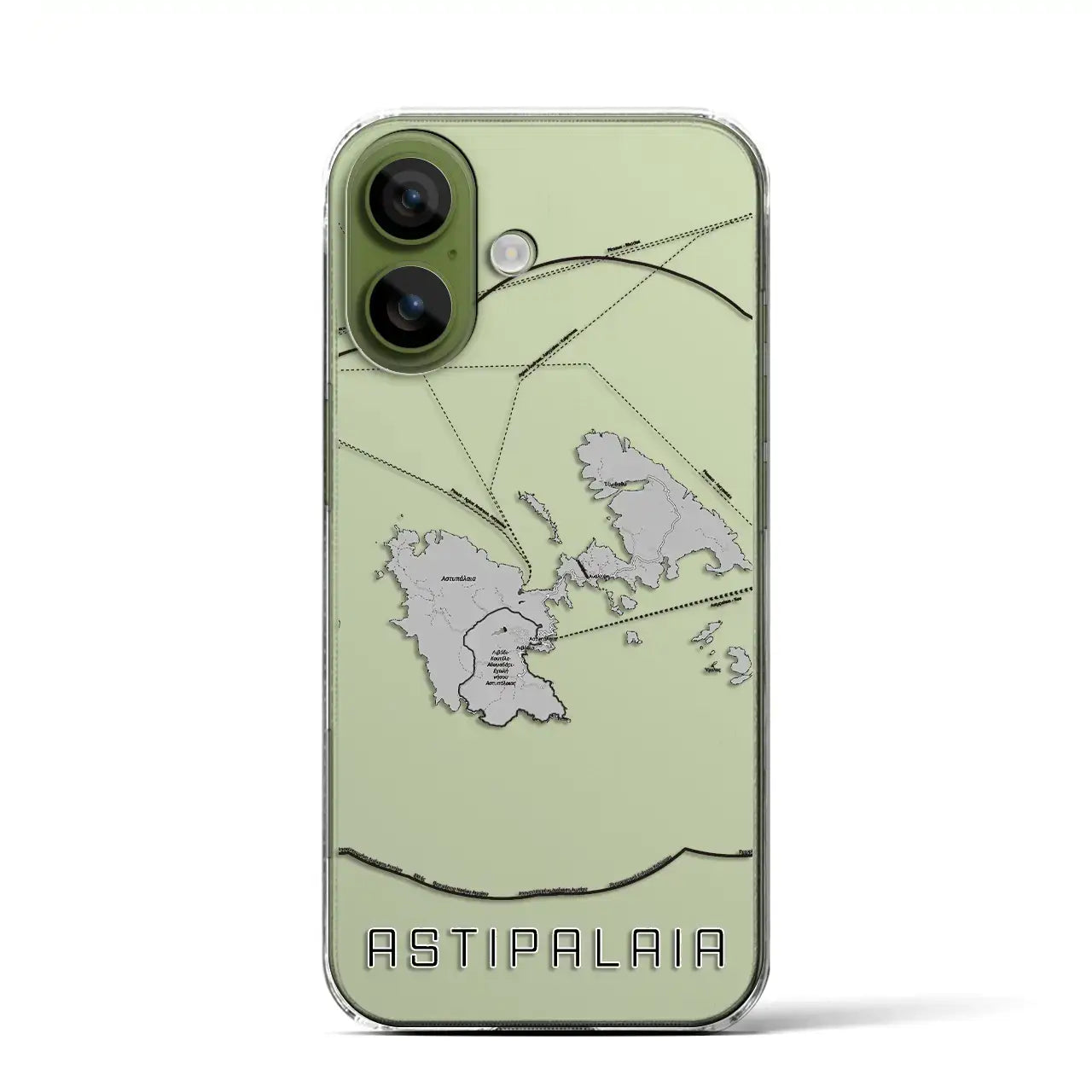 【アスティパレア（ギリシャ）】地図柄iPhoneケース（クリアタイプ）