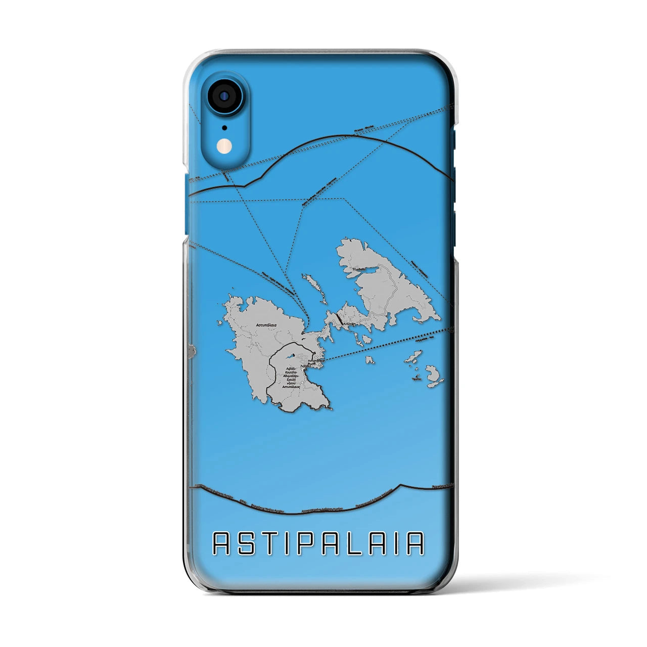 【アスティパレア（ギリシャ）】地図柄iPhoneケース（クリアタイプ）