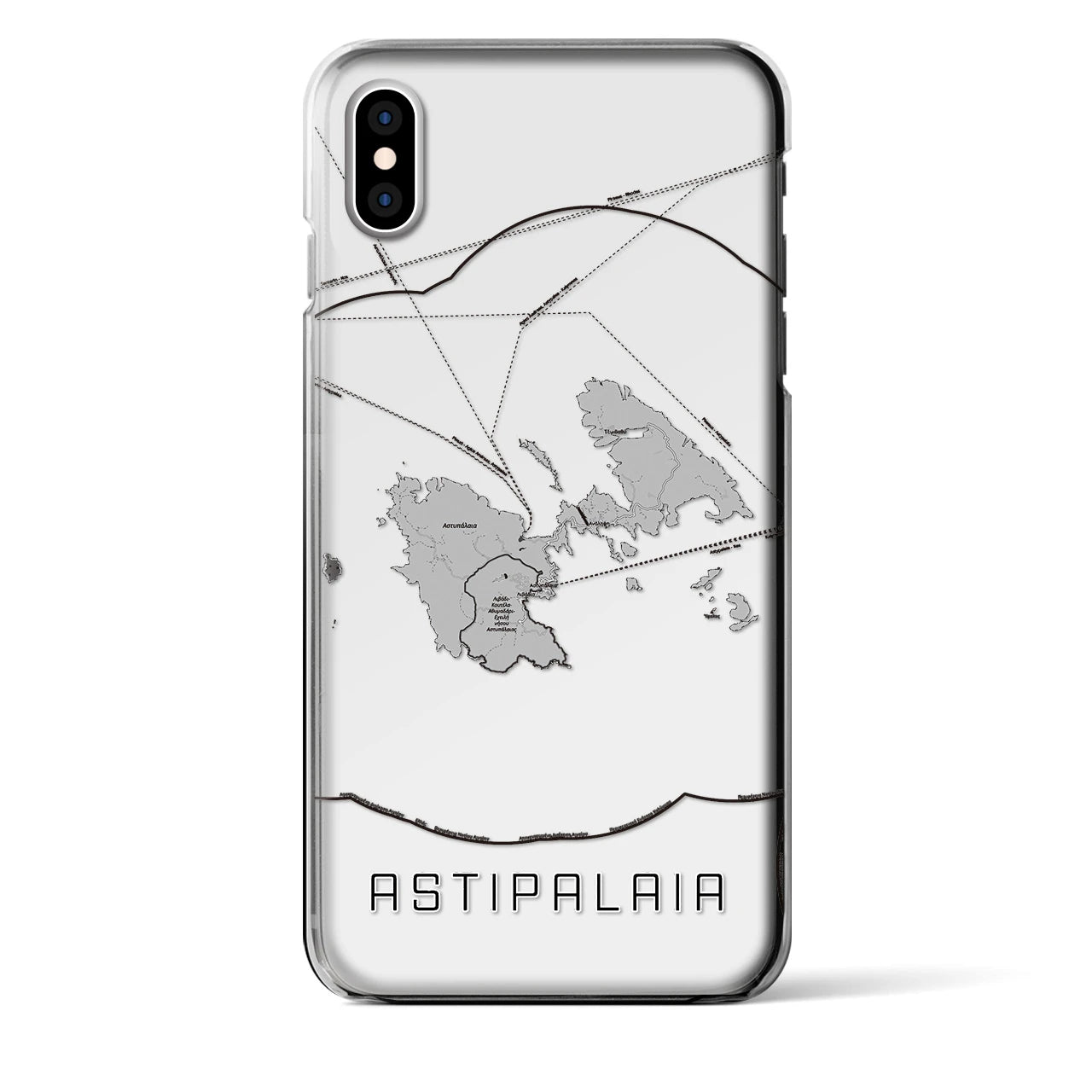 【アスティパレア（ギリシャ）】地図柄iPhoneケース（クリアタイプ）