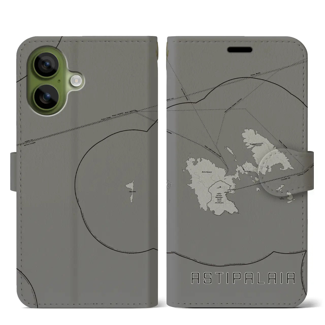 【アスティパレア（ギリシャ）】地図柄iPhoneケース（手帳タイプ）