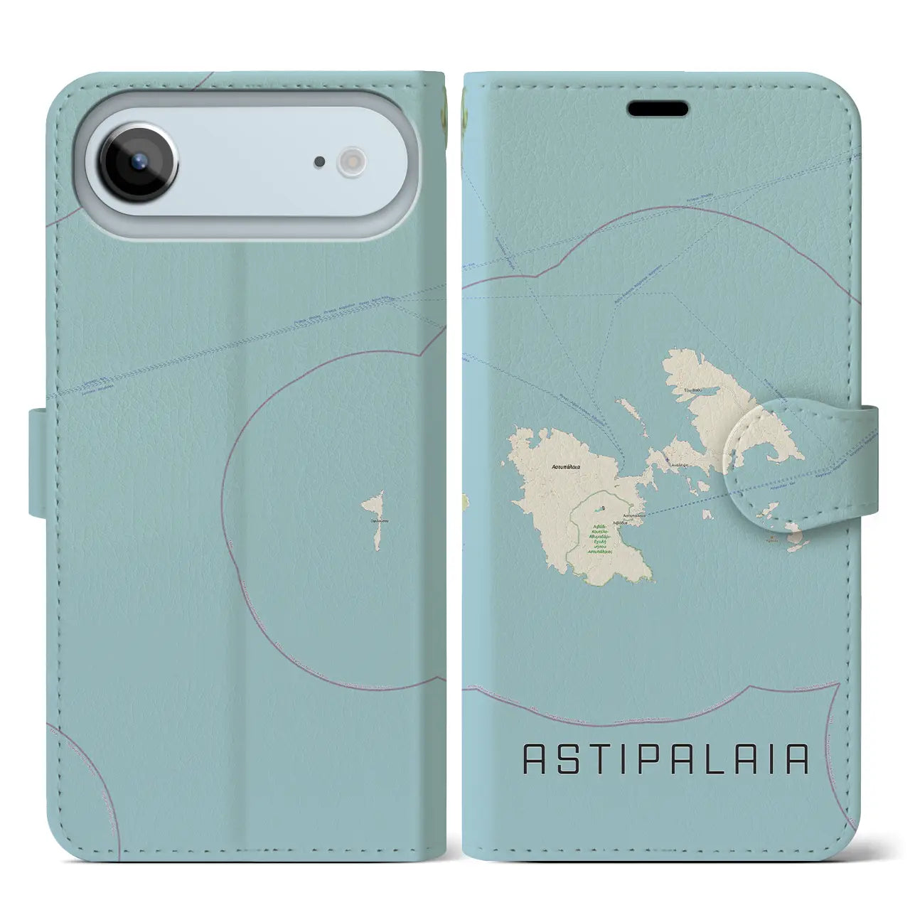 【アスティパレア（ギリシャ）】地図柄iPhoneケース（手帳タイプ）