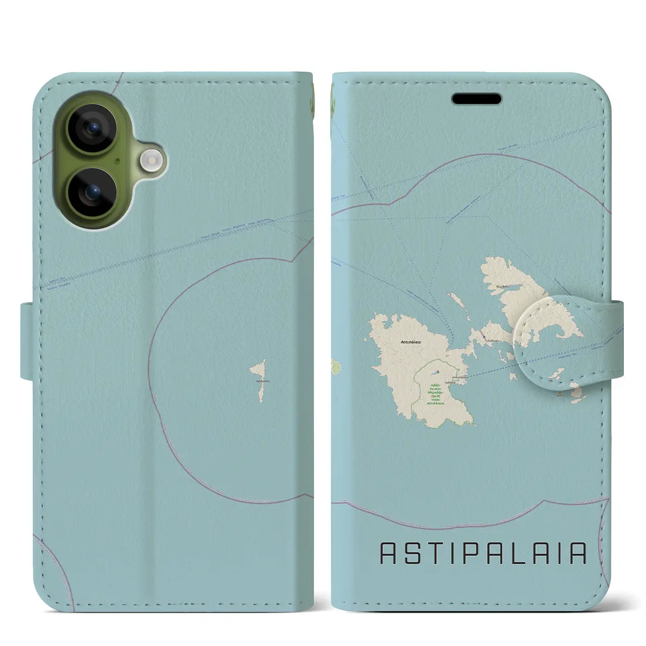 【アスティパレア（ギリシャ）】地図柄iPhoneケース（手帳タイプ）