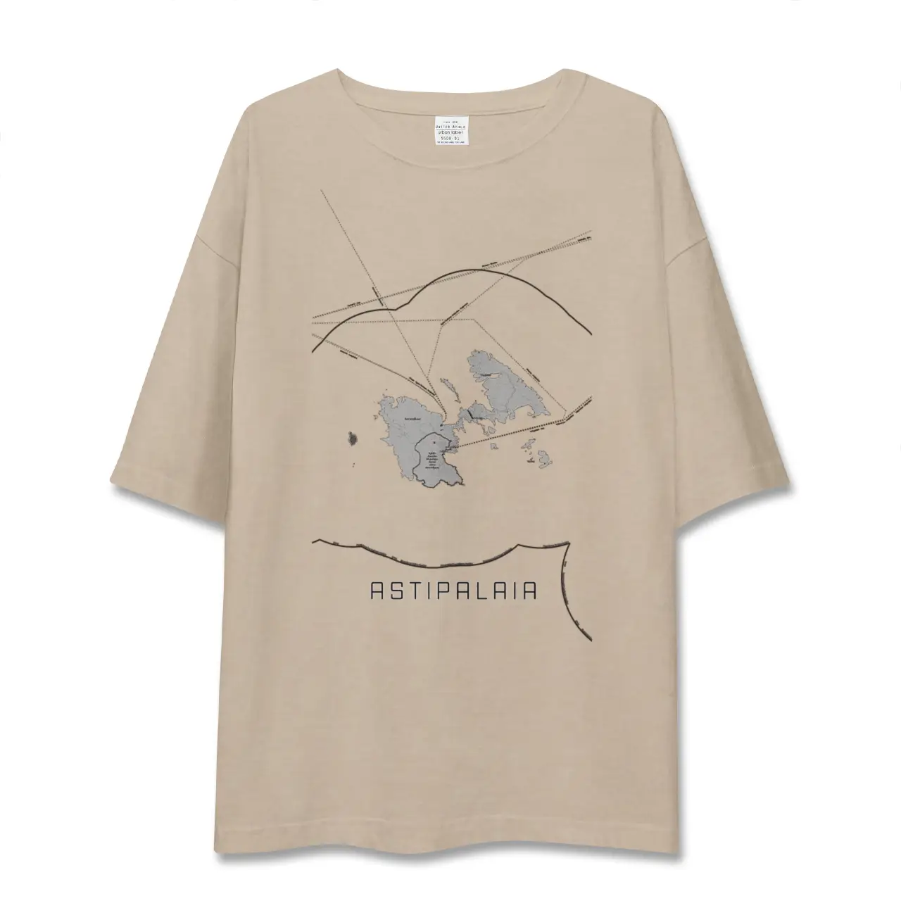【アスティパレア（ギリシャ）】地図柄ビッグシルエットTシャツ
