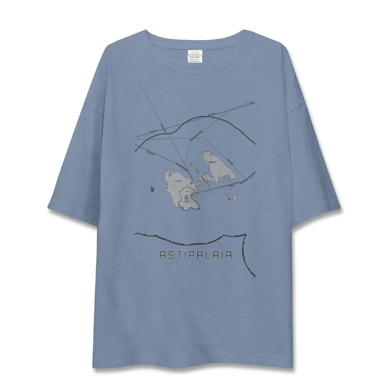 【アスティパレア（ギリシャ）】地図柄ビッグシルエットTシャツ