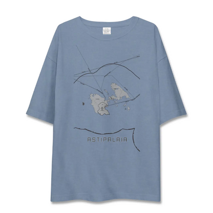 【アスティパレア（ギリシャ）】地図柄ビッグシルエットTシャツ