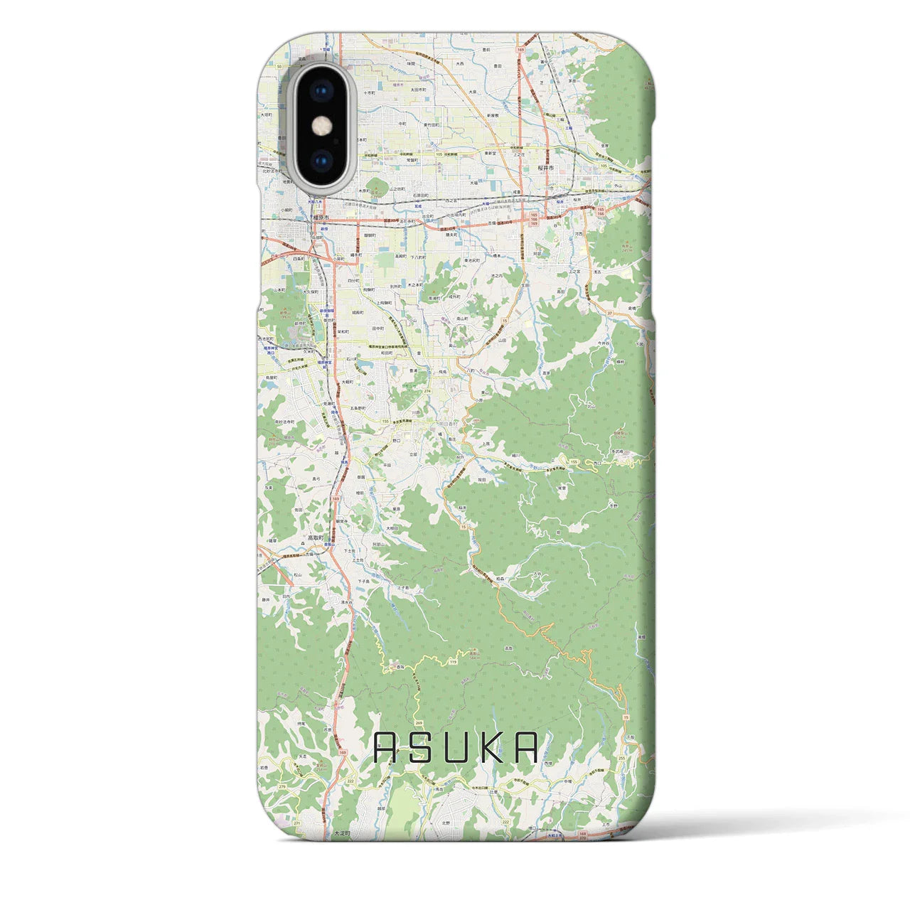 【明日香（奈良県）】地図柄iPhoneケース（バックカバータイプ）