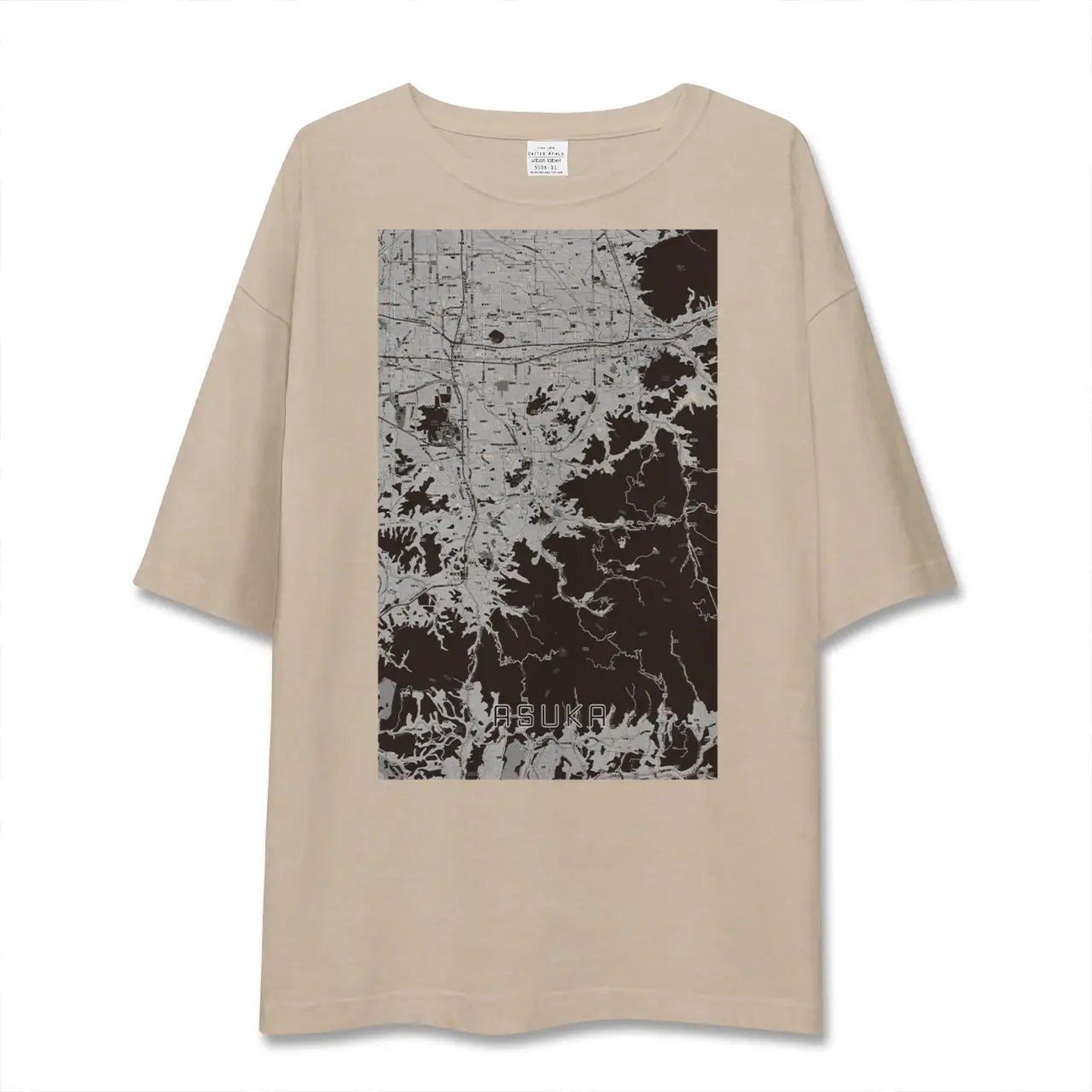 【明日香（奈良県）】地図柄ビッグシルエットTシャツ