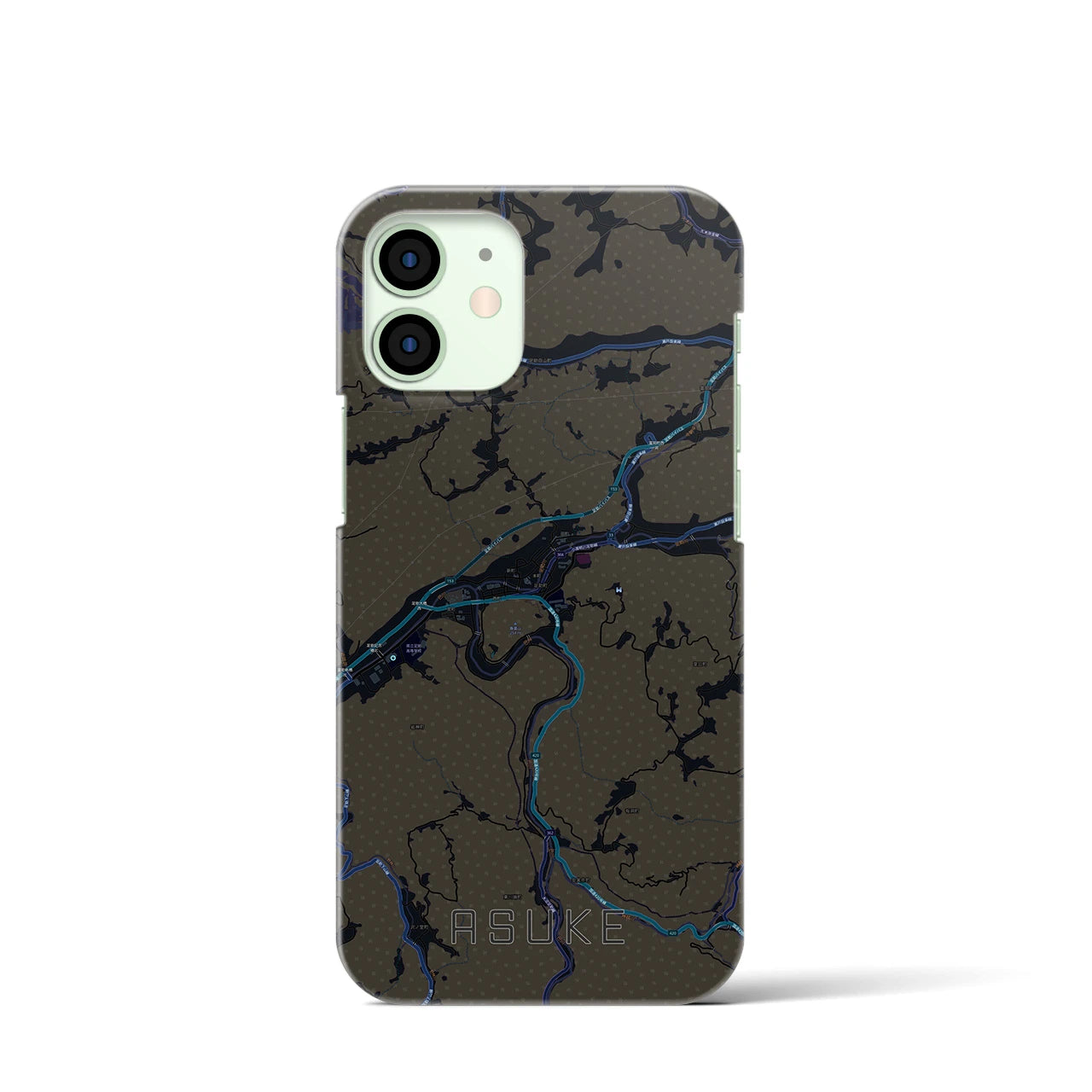 【足助（愛知県）】地図柄iPhoneケース（バックカバータイプ）