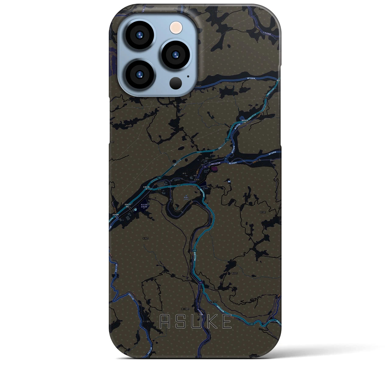 【足助（愛知県）】地図柄iPhoneケース（バックカバータイプ）