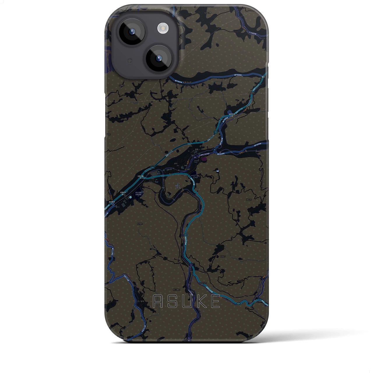 【足助（愛知県）】地図柄iPhoneケース（バックカバータイプ）