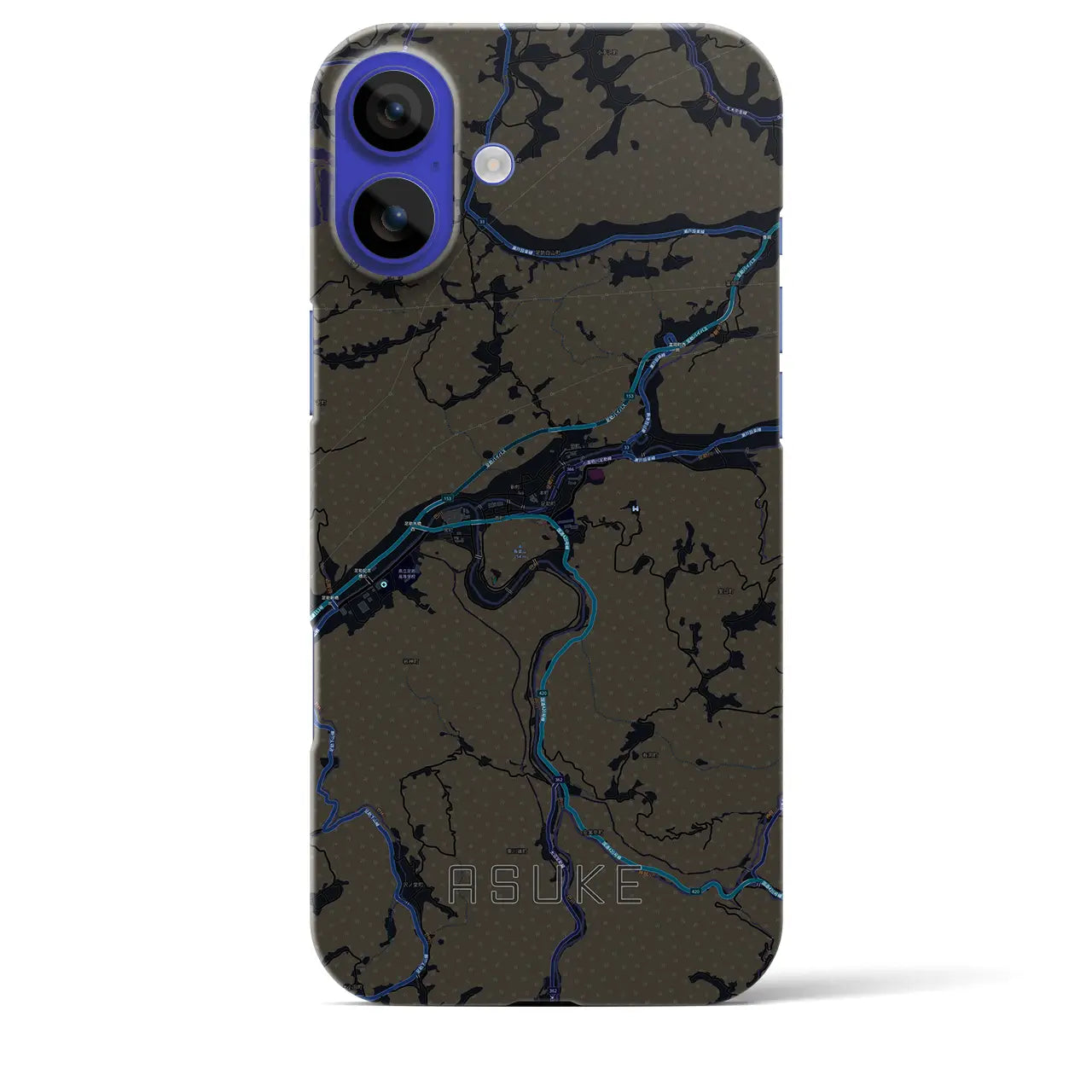 【足助（愛知県）】地図柄iPhoneケース（バックカバータイプ）
