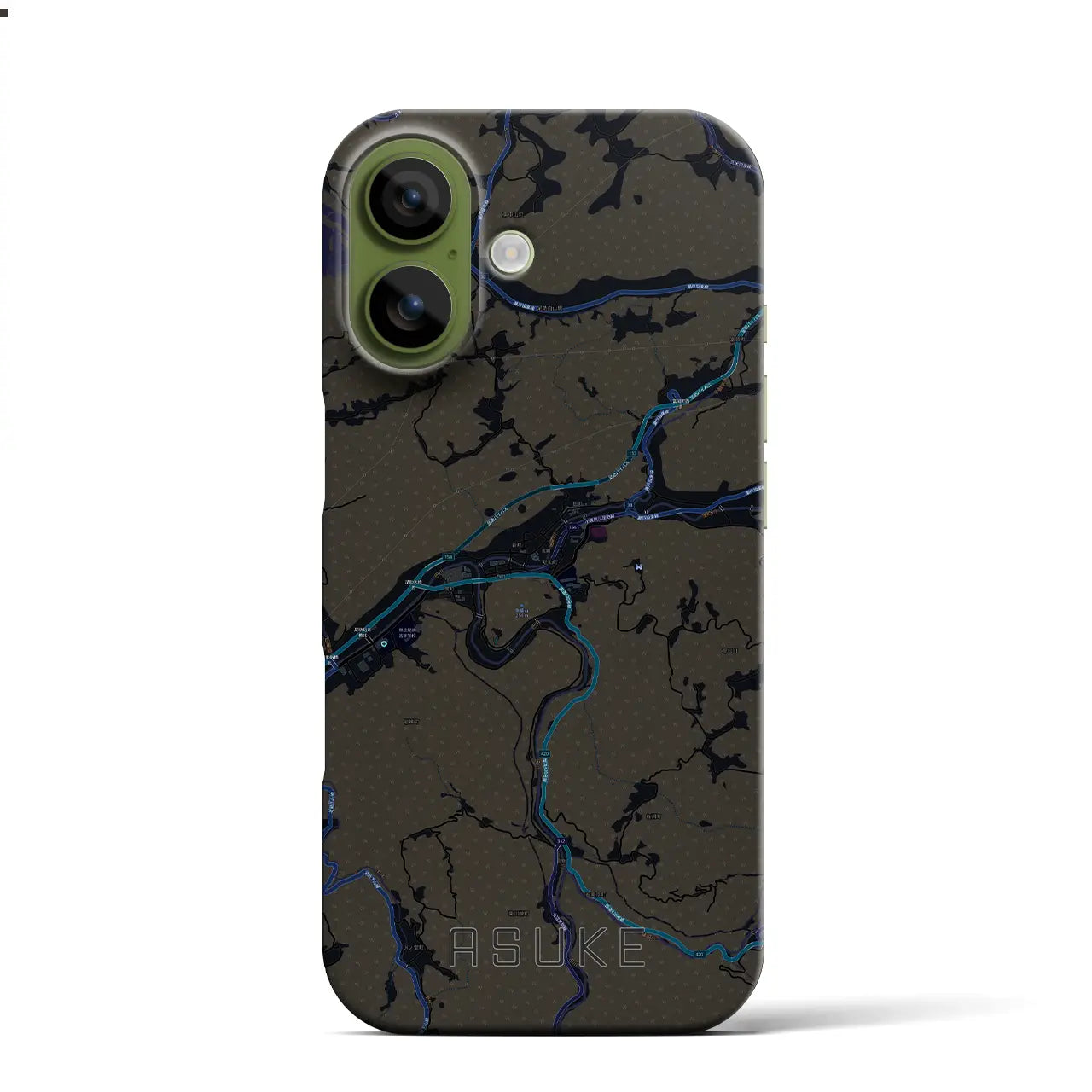 【足助（愛知県）】地図柄iPhoneケース（バックカバータイプ）