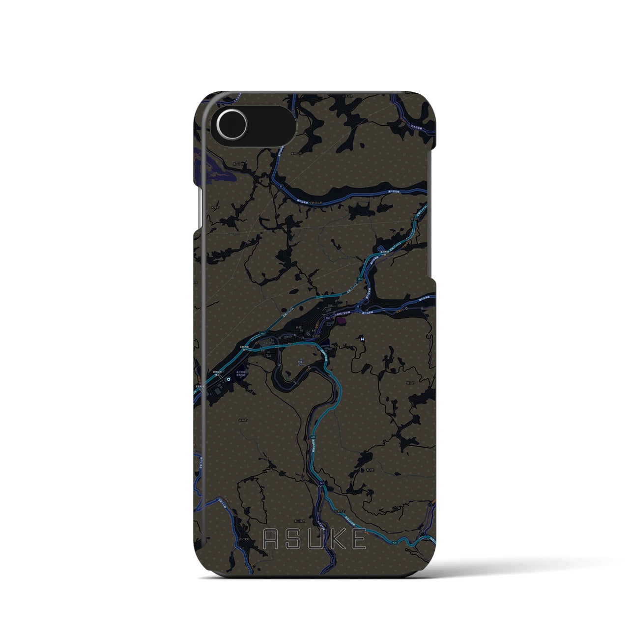 【足助（愛知県）】地図柄iPhoneケース（バックカバータイプ）