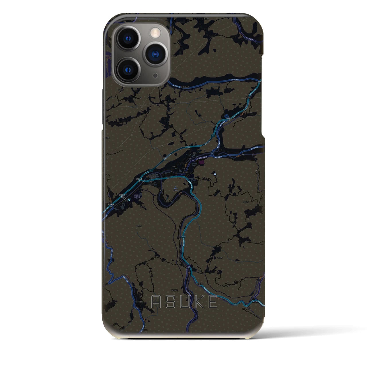 【足助（愛知県）】地図柄iPhoneケース（バックカバータイプ）