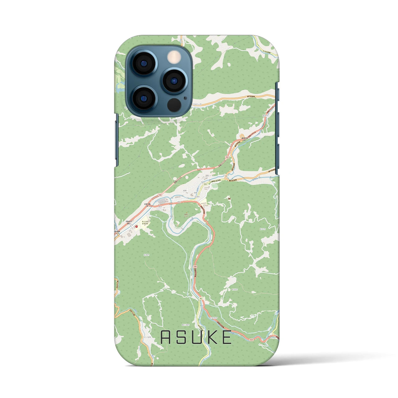 【足助（愛知県）】地図柄iPhoneケース（バックカバータイプ）