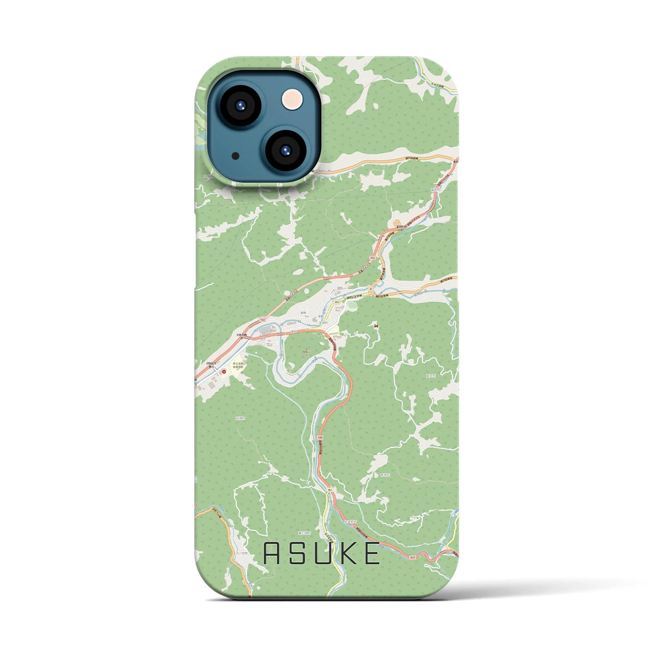 【足助（愛知県）】地図柄iPhoneケース（バックカバータイプ）
