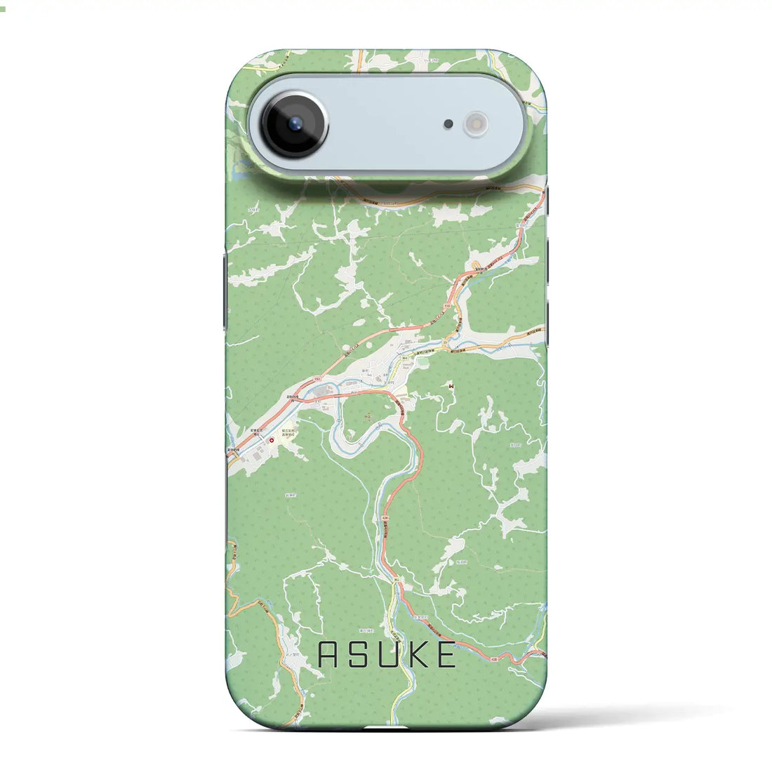 【足助（愛知県）】地図柄iPhoneケース（バックカバータイプ）ブラック・iPhone 17 Pro Max 用
