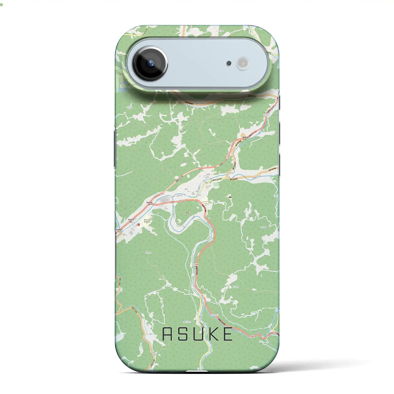 【足助（愛知県）】地図柄iPhoneケース（バックカバータイプ）ブラック・iPhone 17 Pro Max 用
