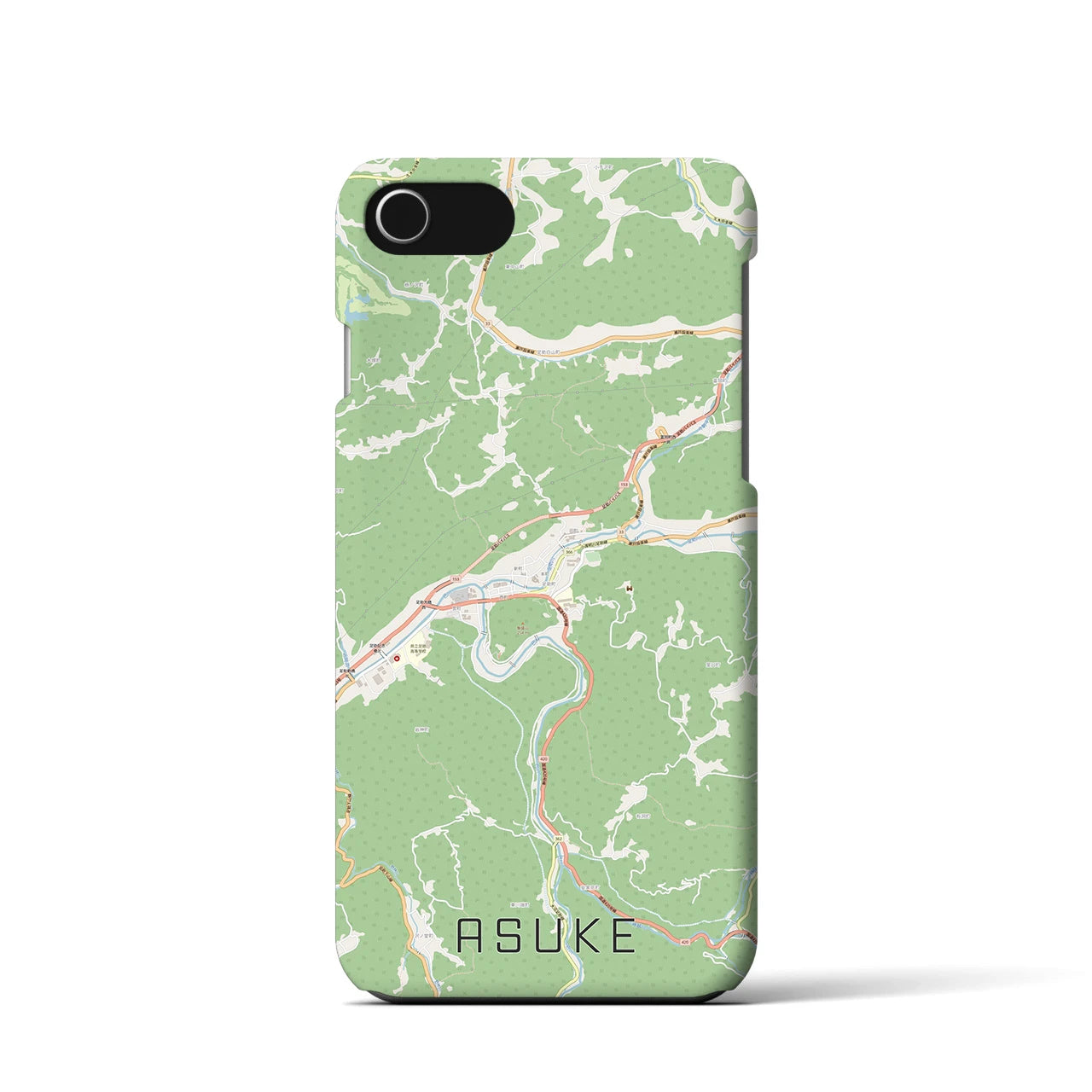 【足助（愛知県）】地図柄iPhoneケース（バックカバータイプ）