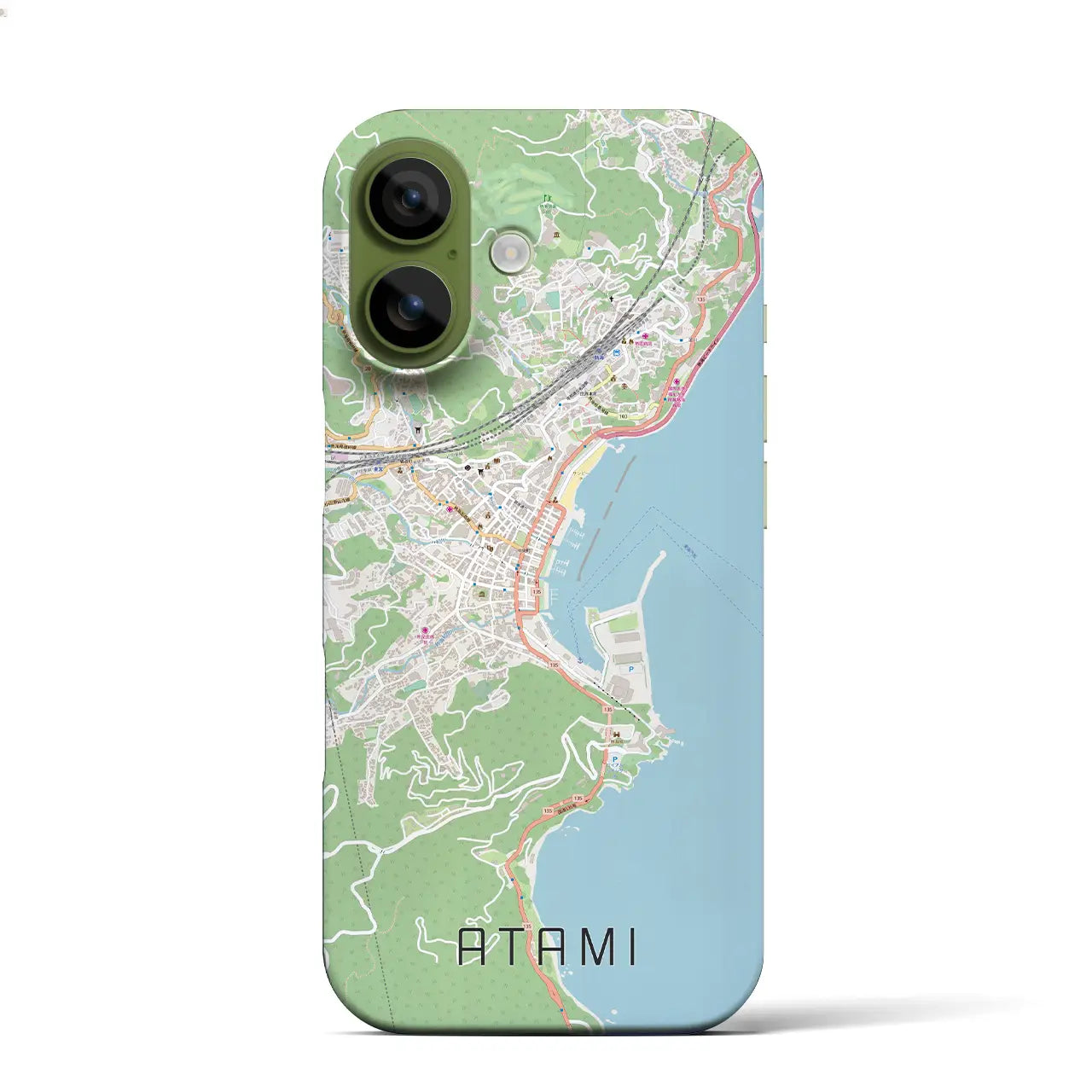 【熱海（静岡県）】地図柄iPhoneケース（バックカバータイプ）